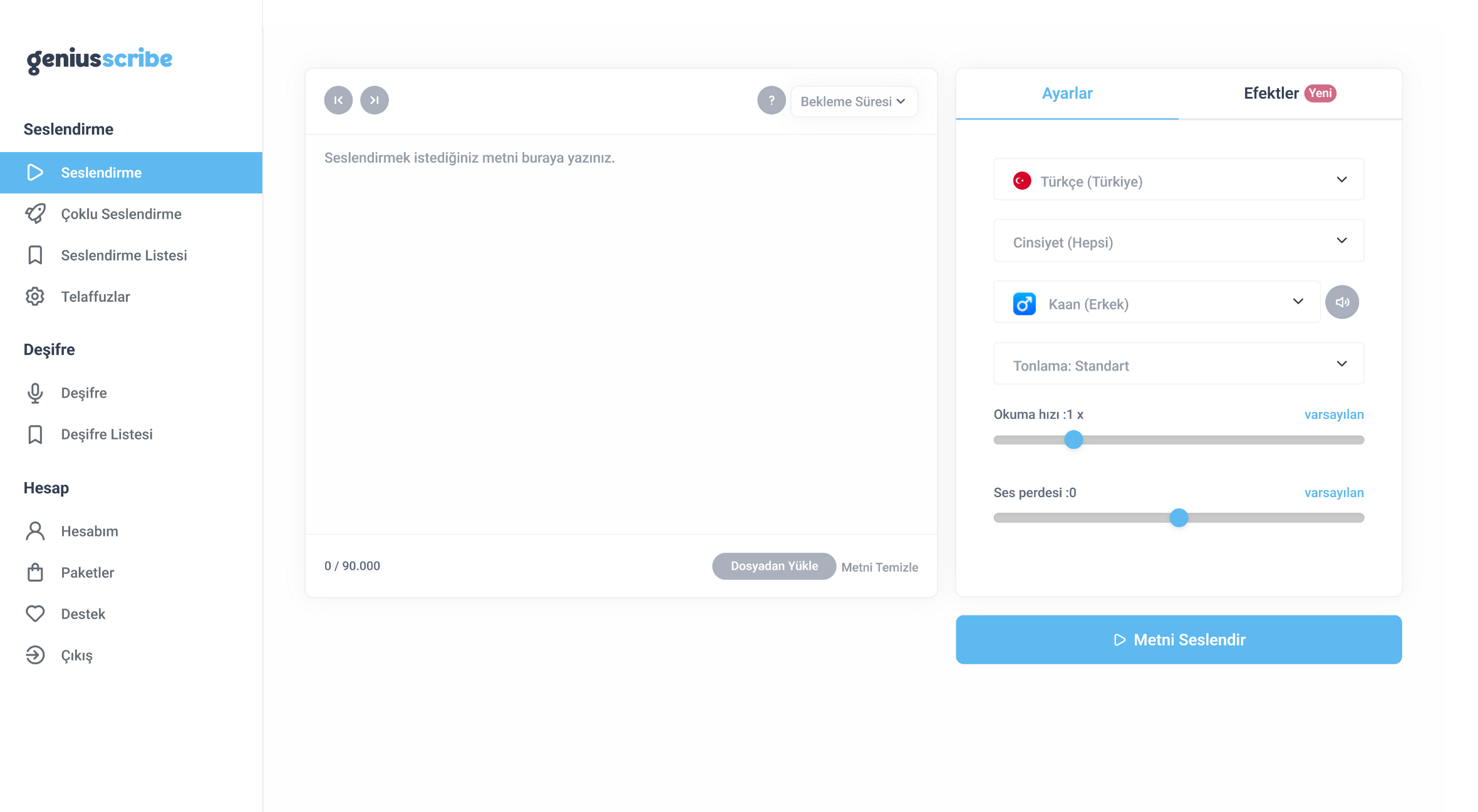 yapay zeka seslendirme platformu